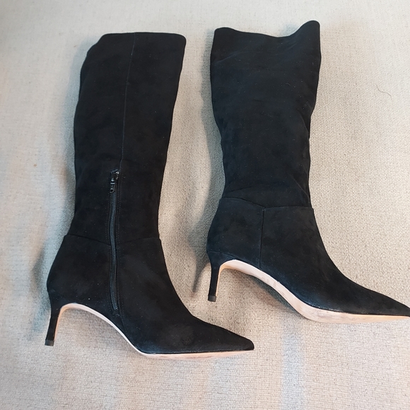 Antonio Melani Suede Leather kitten heels knee-high boots - Picture 5 of 12